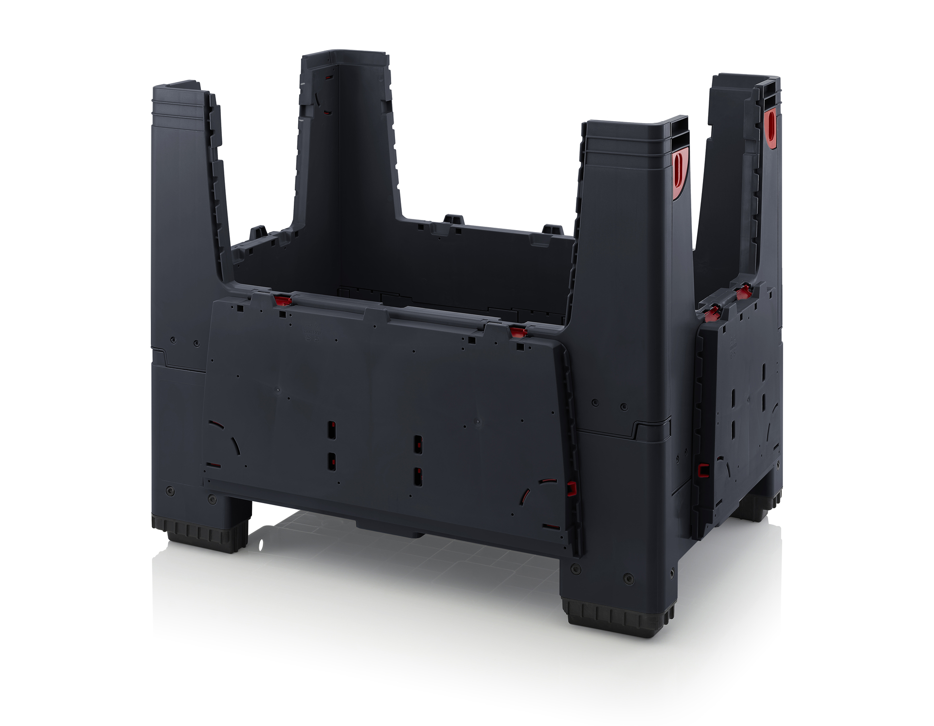 ESD KLK 1208 Складной ящик Bigbox с ESD-защитой на ножках с четырьмя откидывающимися стенками 1200x800x1000 мм