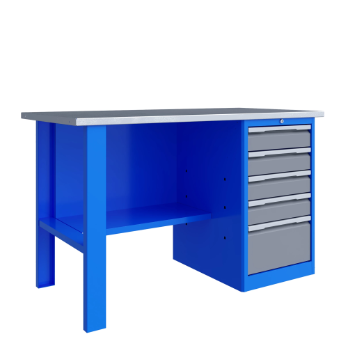 Стол-верстак слесарный однотумбовый, ВхШхГ 855x1396x696, TNC 141.15.2