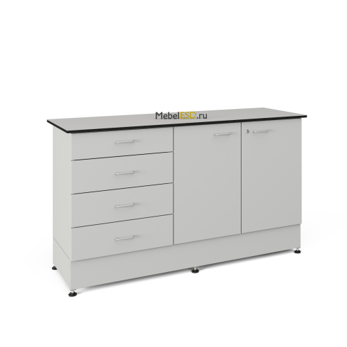 77.0147.10.08-01 Стол-тумба ЭКРОС 1500х600х900 мм 2 двери + 4 ящика, раб. поверхность - LABGRADE
